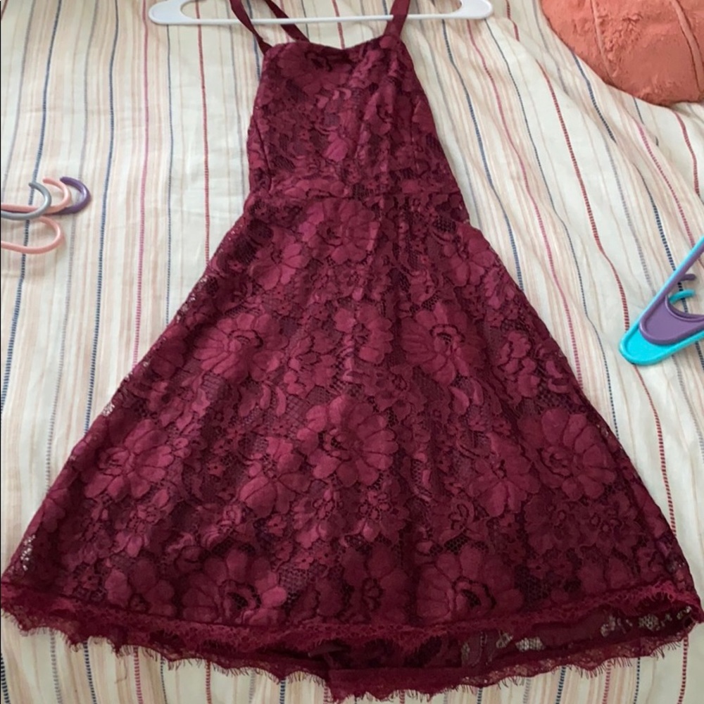 NWT Maroon lulu’s lace Skater dress